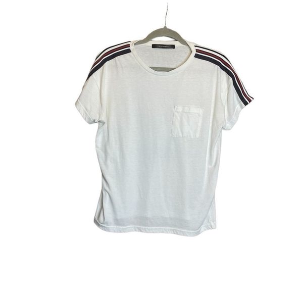 Blue Strive Tops - 5 for $25🔥Blue Strive White T-Shirt Shoulder Embellishments Medium